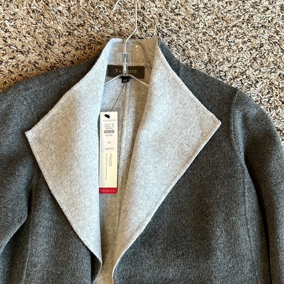 Talbots Double-Face Wing Collar Open Front Wool Jacket Size SP NWT - Picture 6 of 15